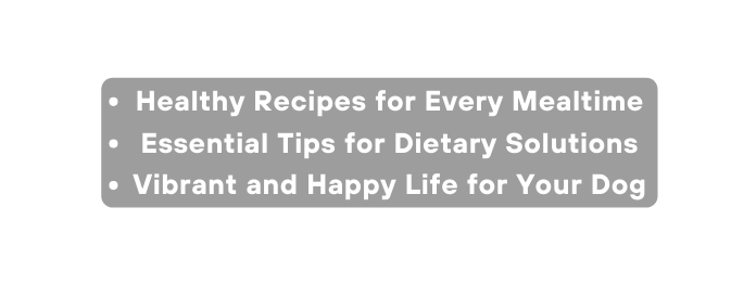 Healthy Recipes for Every Mealtime Essential Tips for Dietary Solutions Vibrant and Happy Life for Your Dog